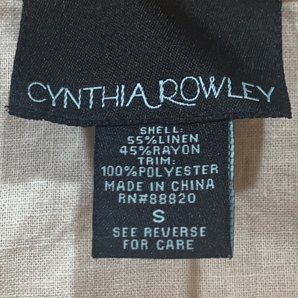 Cynthia Rowley Tiered Ruffle Scoop Neck Tank Top Sleeveless Linen Blend Size S - Picture 6 of 7